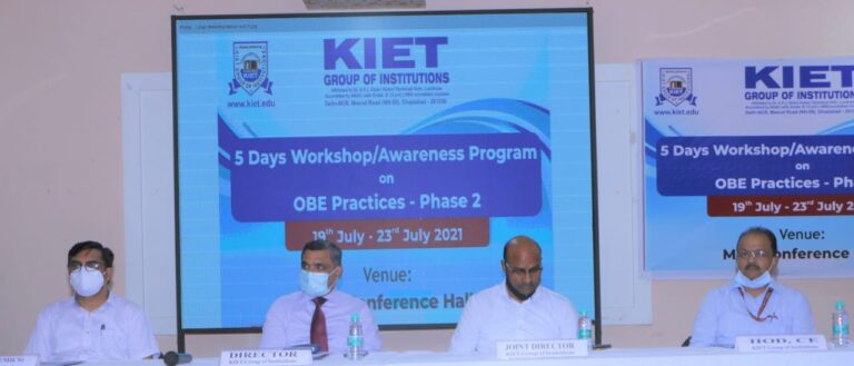 KIET Group of Institutions organized 5-Day workshop on OBEI