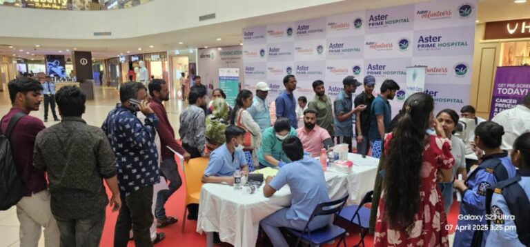 Aster Prime Hospital Conducts Free Health Camp at Galleria Mall